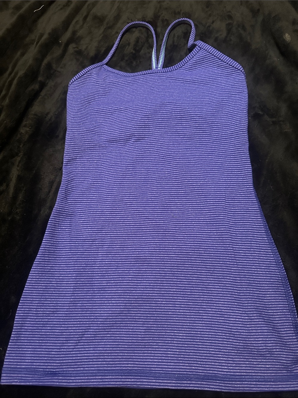 Lululemon Striped 2 shades of blue Tank Top Size 2 Preowned EUC